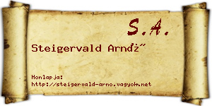 Steigervald Arnó névjegykártya
